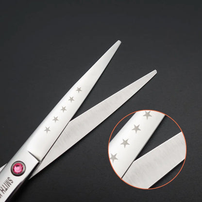 Professional Pet Grooming Scissors – 6” / 7” Fine Serrated Cutting Shears with Non-Slip Handle