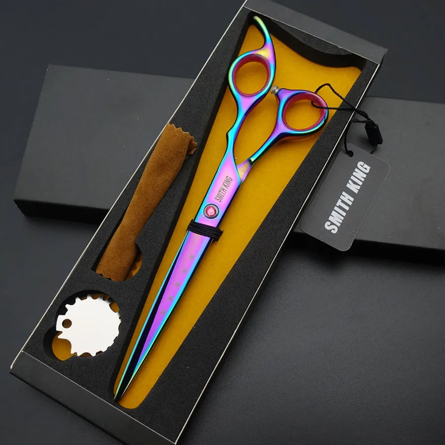 Professional Pet Grooming Scissors – 6” / 7” Fine Serrated Cutting Shears with Non-Slip Handle
