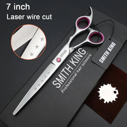 Professional Pet Grooming Scissors – 6” / 7” Fine Serrated Cutting Shears with Non-Slip Handle
