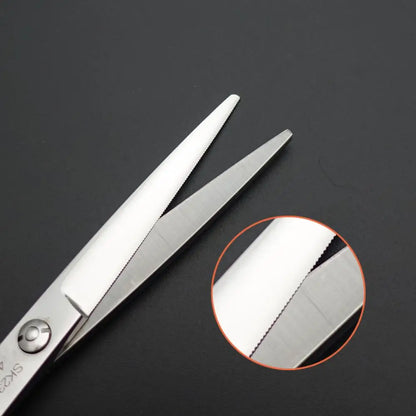 Professional Pet Grooming Scissors – 6” / 7” Fine Serrated Cutting Shears with Non-Slip Handle