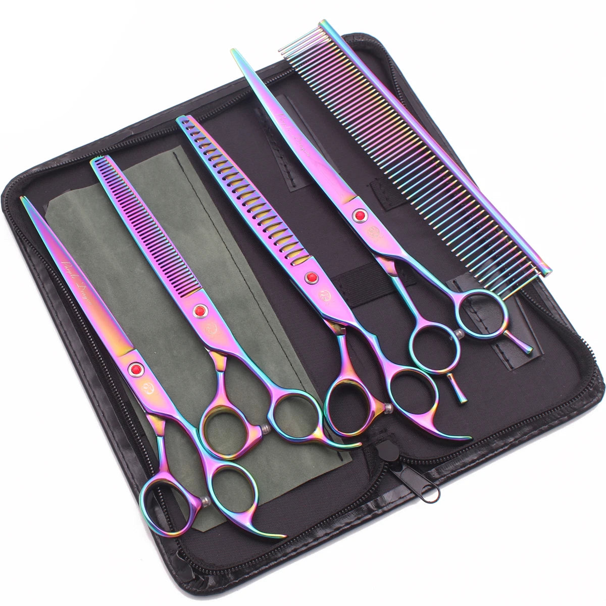 Rainbow Pet Grooming Scissors Set for Dogs & Cats