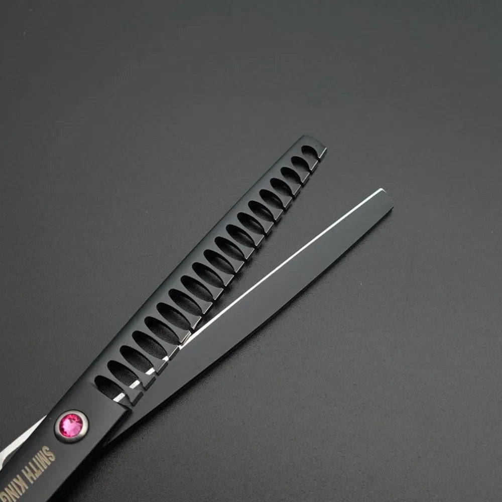 Professional Pet Grooming Scissors Kit – 7” Straight, Thinning, Chunker & Curved Shears with Leather Case for Dogs & Cats