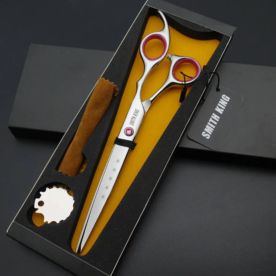 Professional Pet Grooming Scissors – 6” / 7” Fine Serrated Cutting Shears with Non-Slip Handle