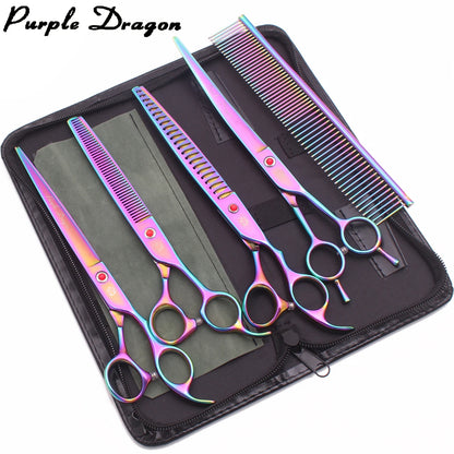 Rainbow Pet Grooming Scissors Set for Dogs & Cats
