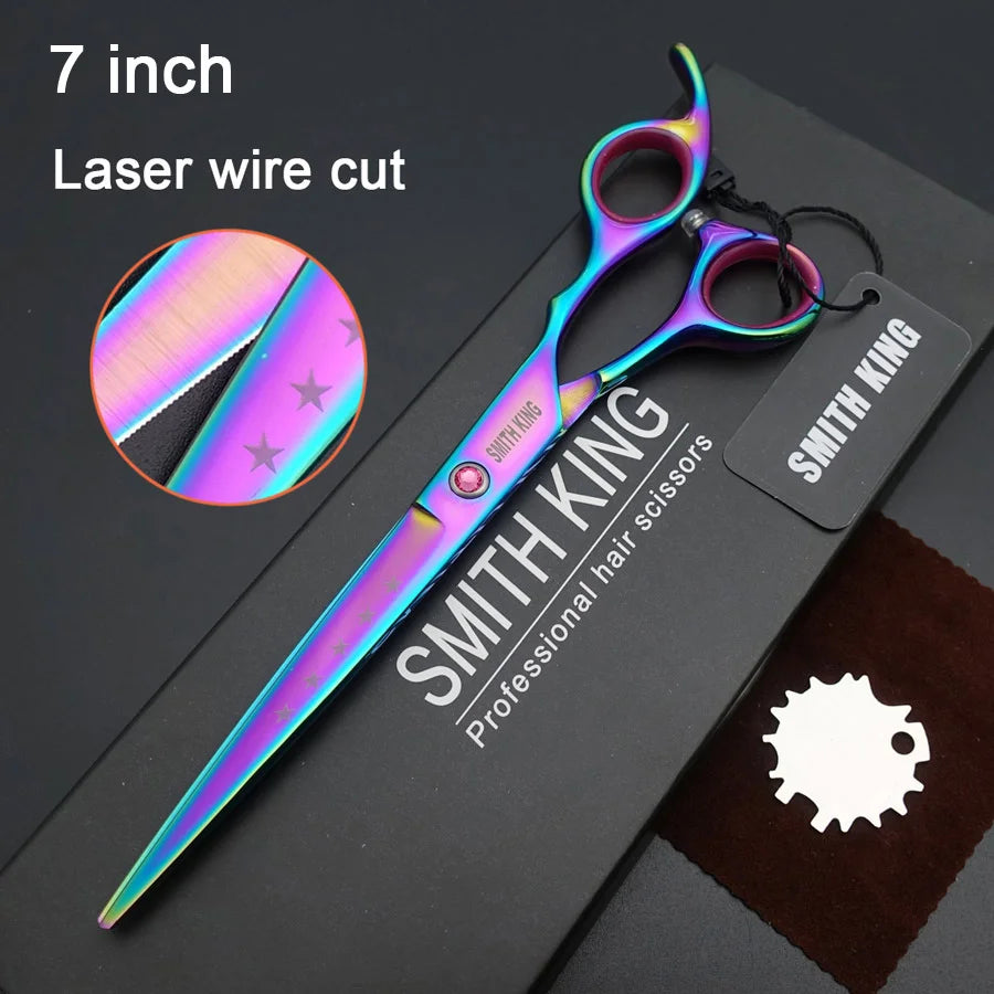 Professional Pet Grooming Scissors – 6” / 7” Fine Serrated Cutting Shears with Non-Slip Handle