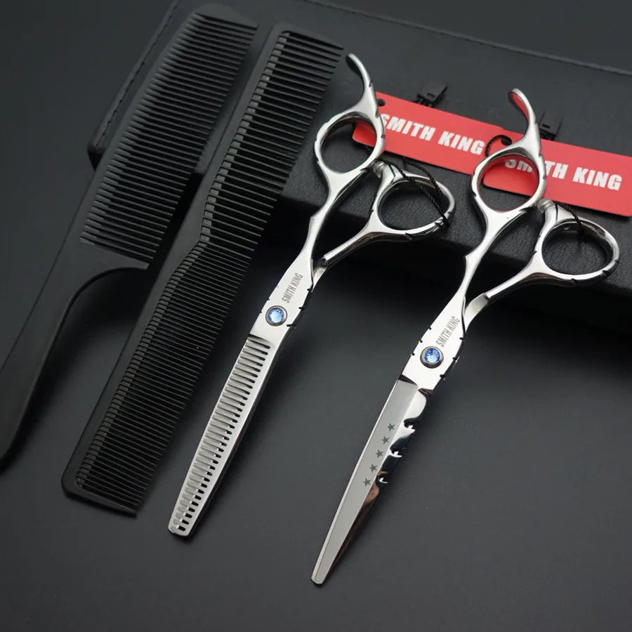 Professional Pet Grooming Scissors Set – 6” Cutting & Thinning Shears for Dogs & Cats