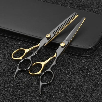 6.5-Inch Pet Grooming Scissors Set for Dogs & Cats – Black Gold
