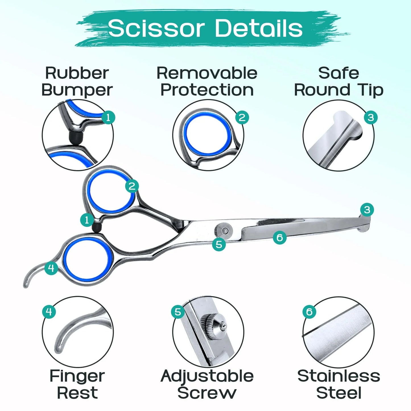 Doodle Face & Paw Grooming Kit – 5-in-1 Pet Scissors Set