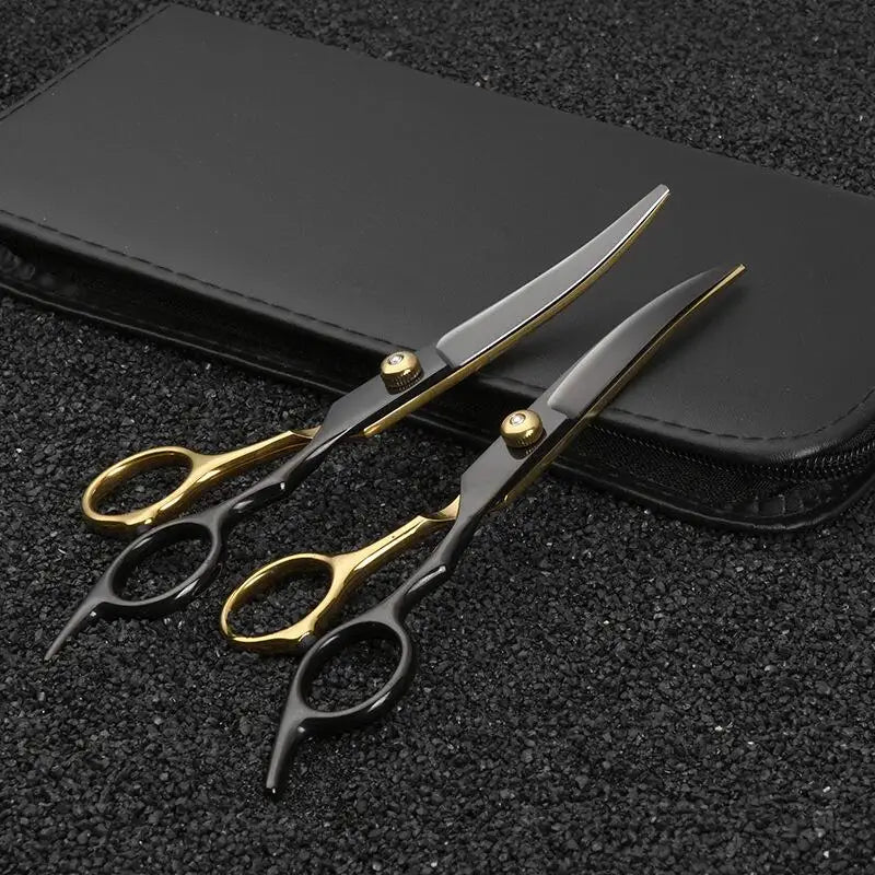 6.5-Inch Pet Grooming Scissors Set for Dogs & Cats – Black Gold